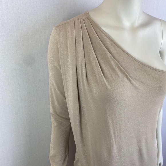 BCBGMaxAzria One-Shoulder Beige Dress - Picture 5 of 10